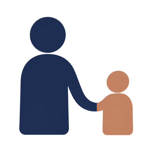 A parent holding a child's hand