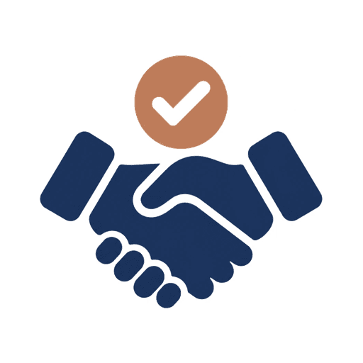A handshake marked with a check