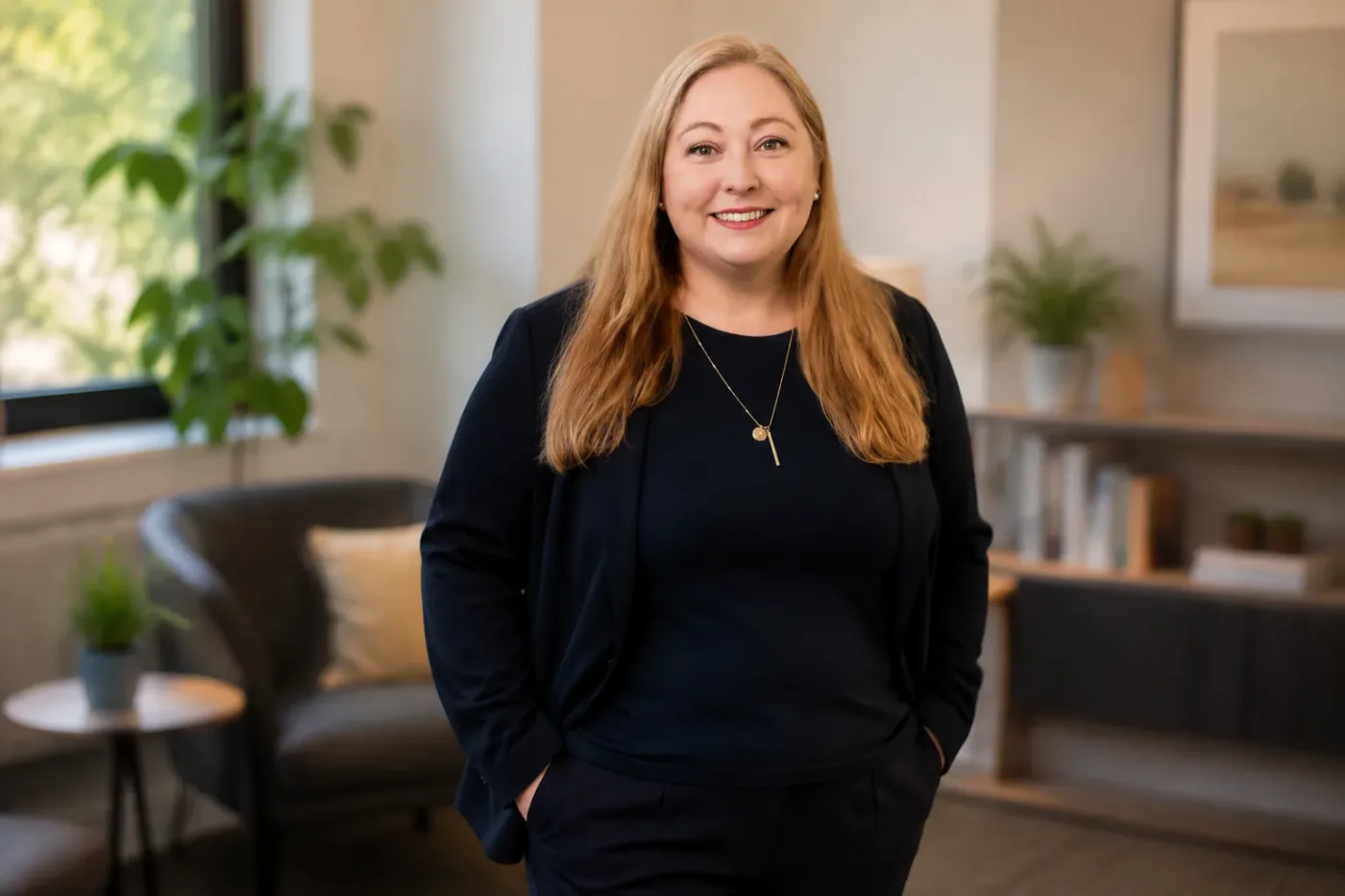 Janette Jordan, partner attorney-mediator, in the Conscious Family office